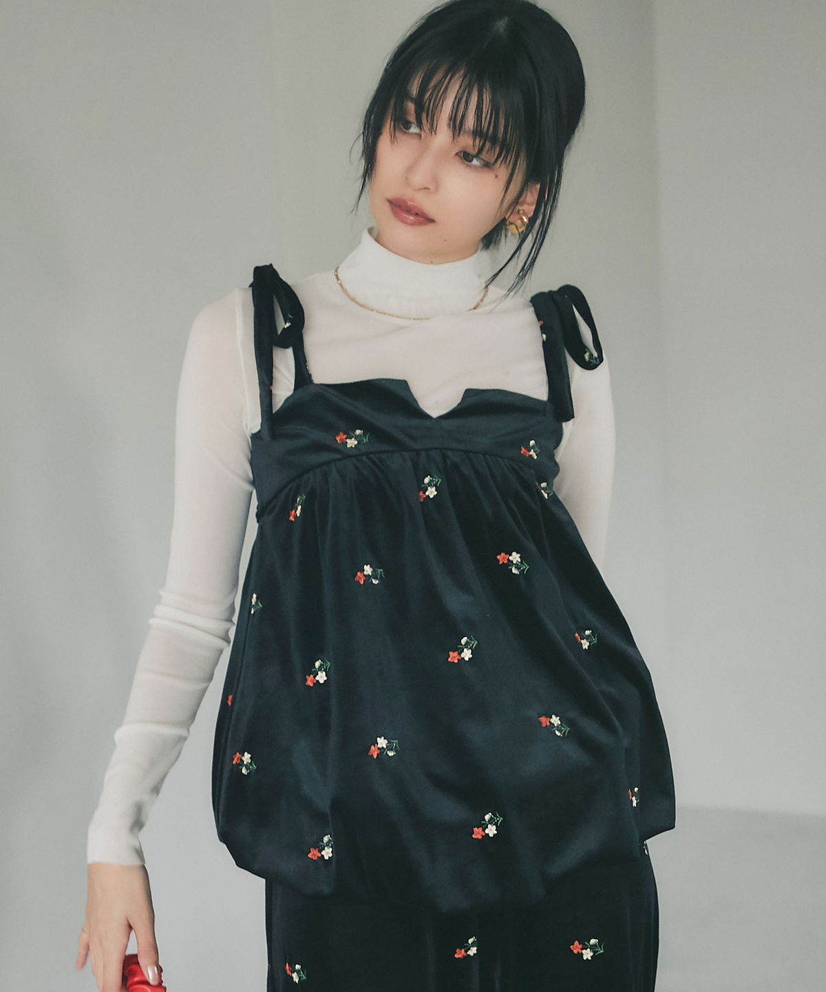 フラワーベロアビスチェ