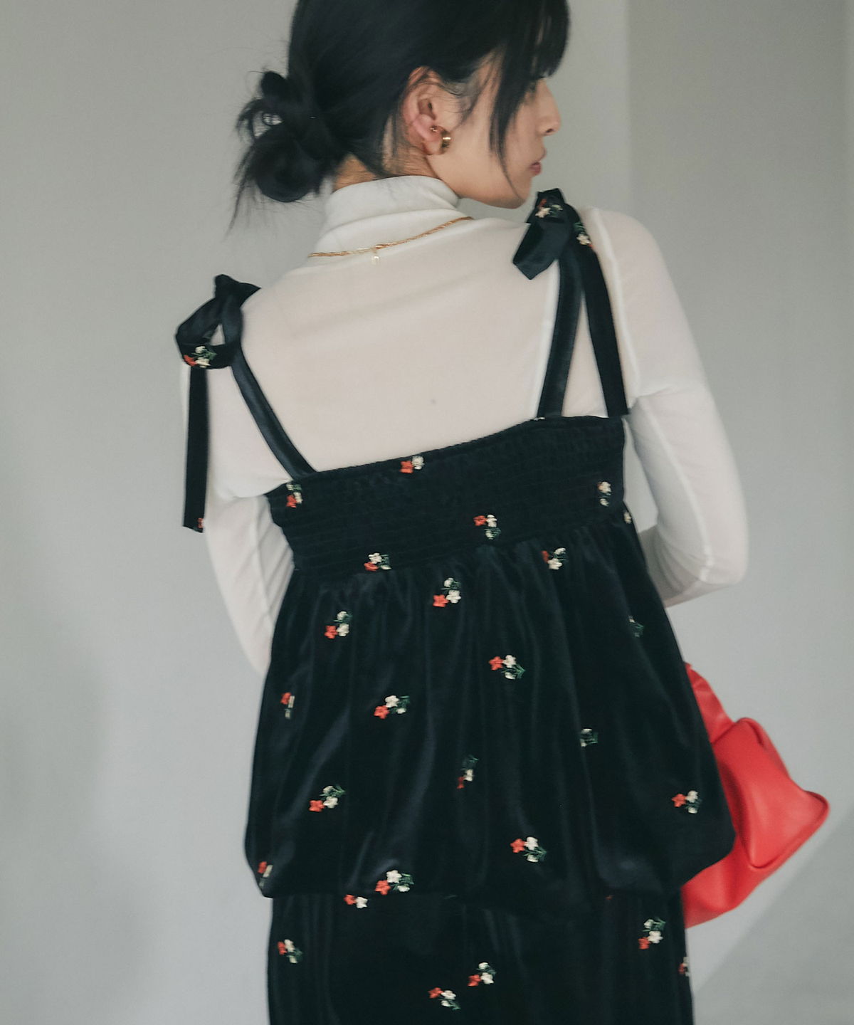 フラワーベロアビスチェ