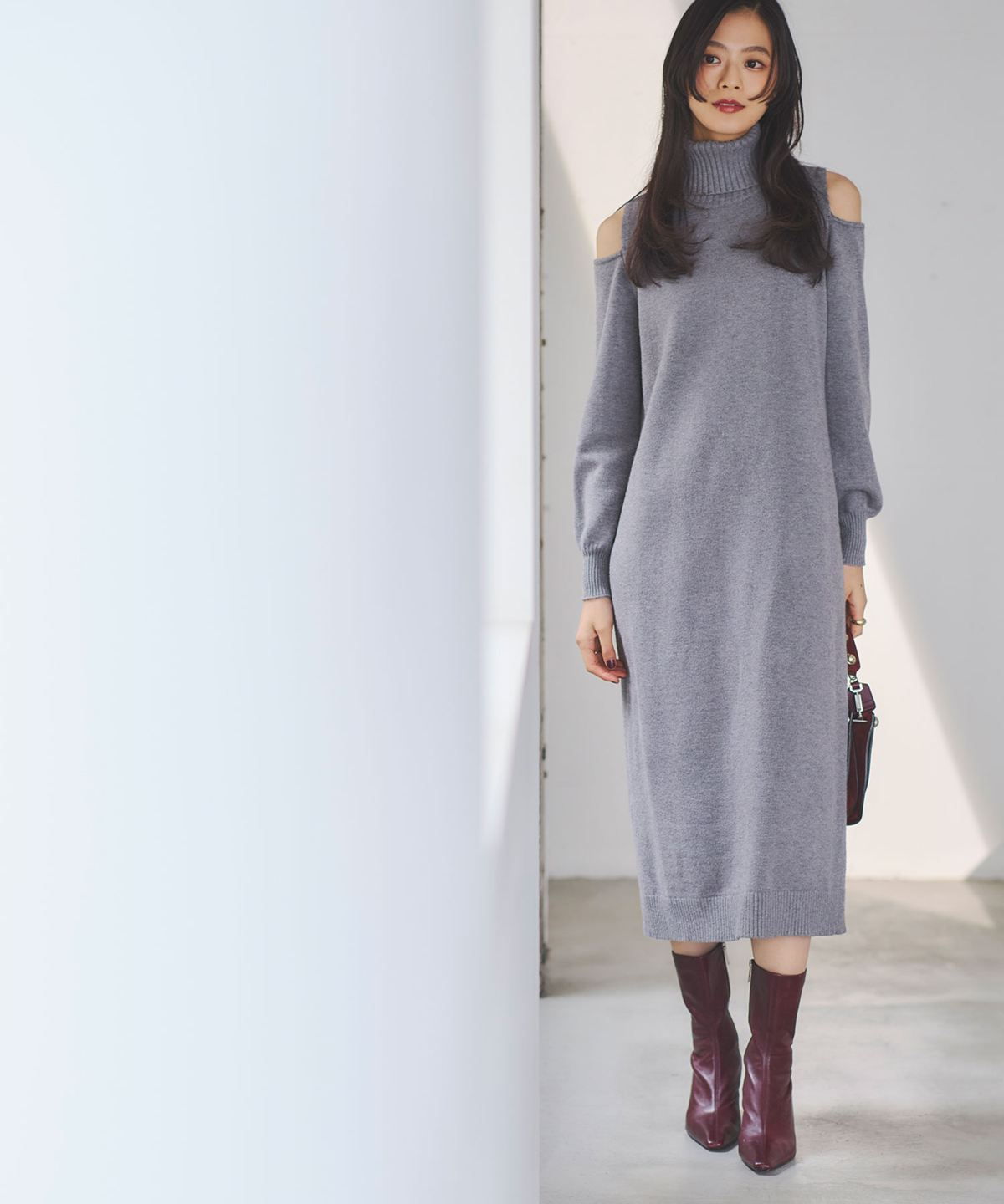 BLAMINK 18G タートルネックニットワンピース 完売品 グレー BLAMINK 18G タートルネックニットワンピース 完売品 グレー - メルカリ