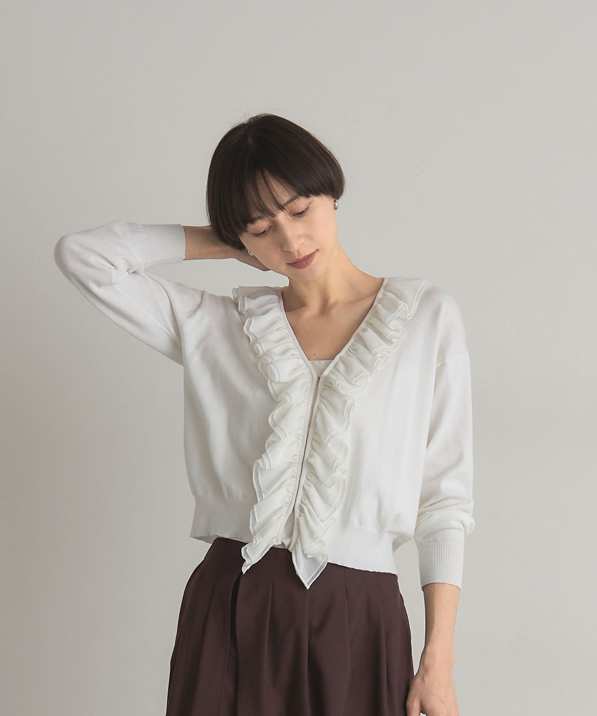 シフォンフリルカーディガン