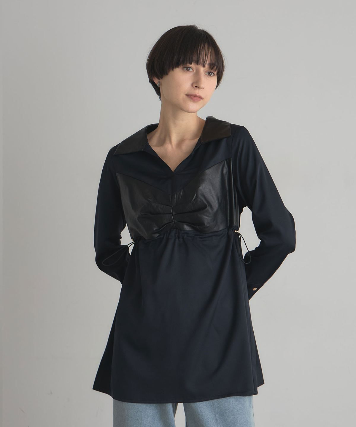 レザードッキングシャツ