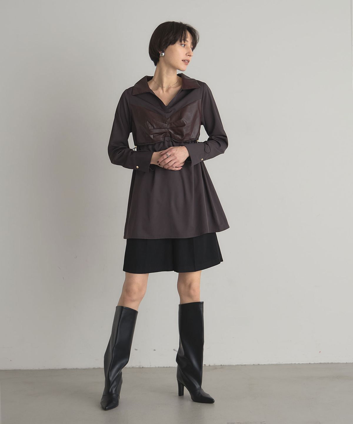 レザードッキングシャツ