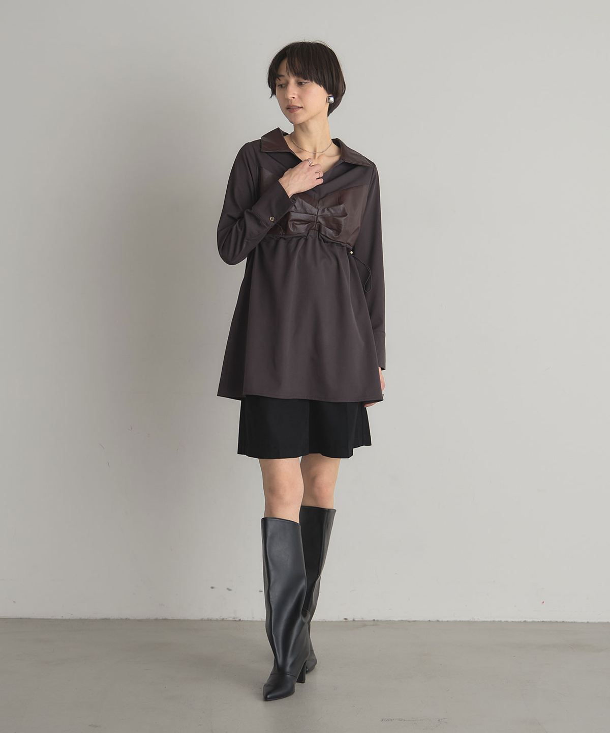 レザードッキングシャツ