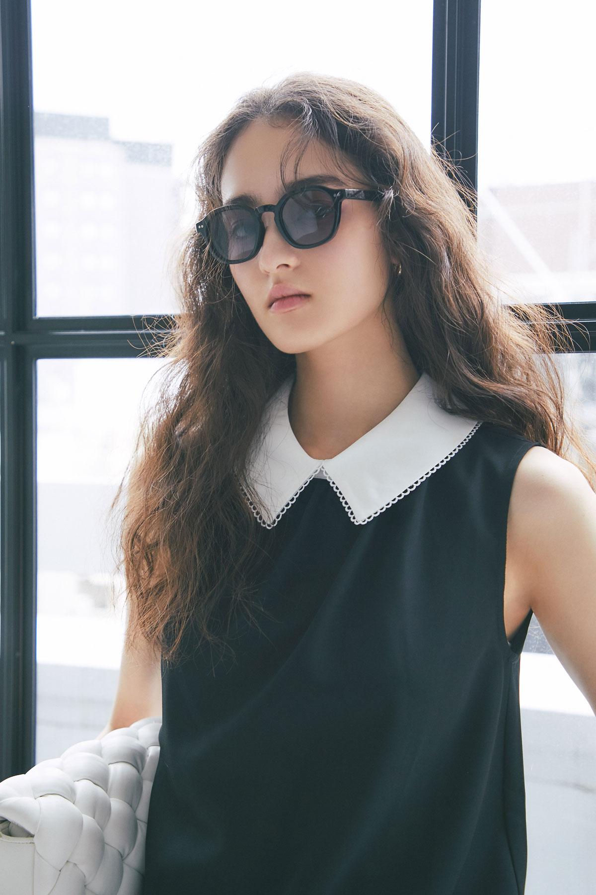 ビジュー付きスウェットチュニック