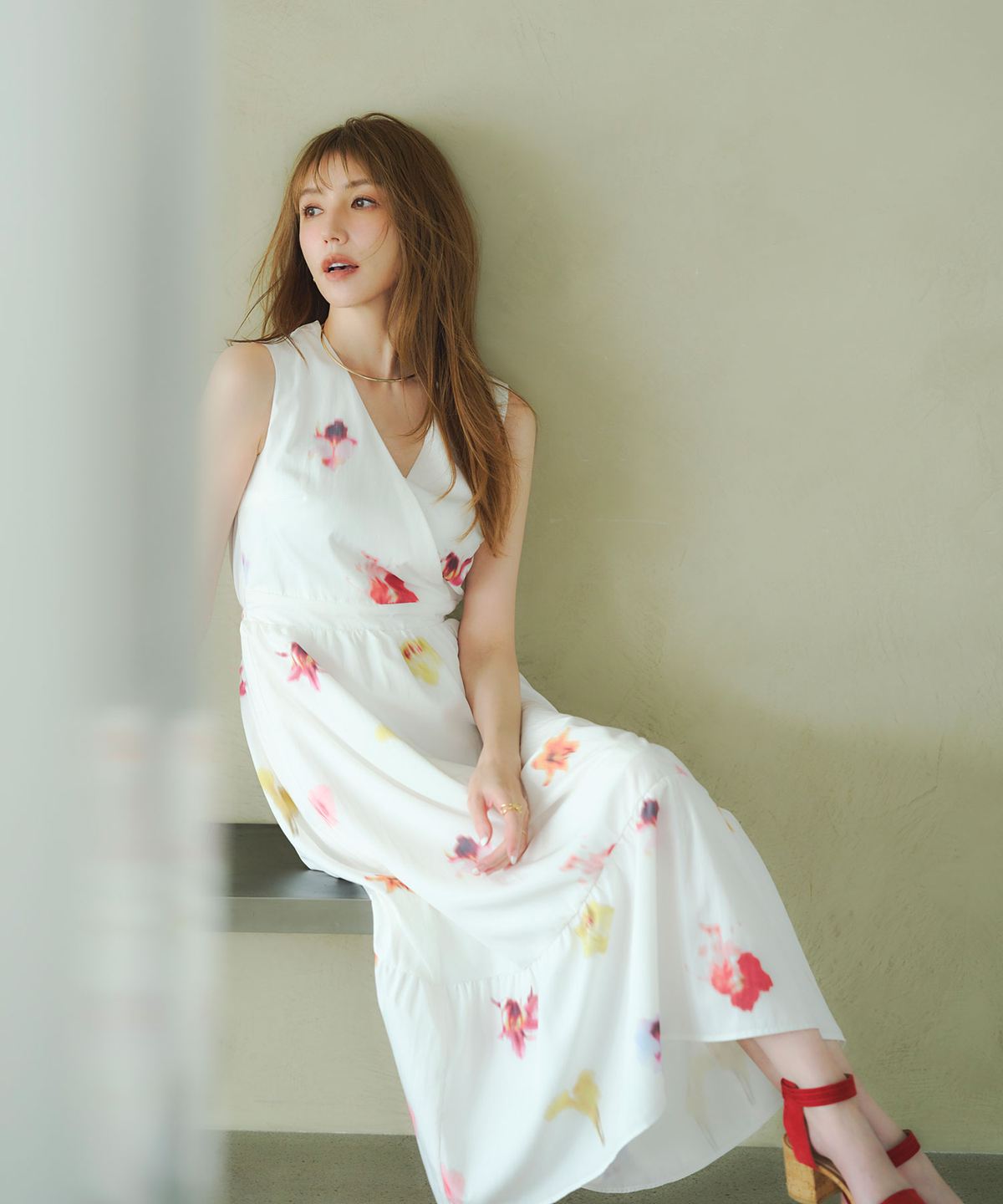 美香さん着用】ブラードフラワーカシュクールワンピース 美香さん着用】ブラードフラワーカシュクールワンピース