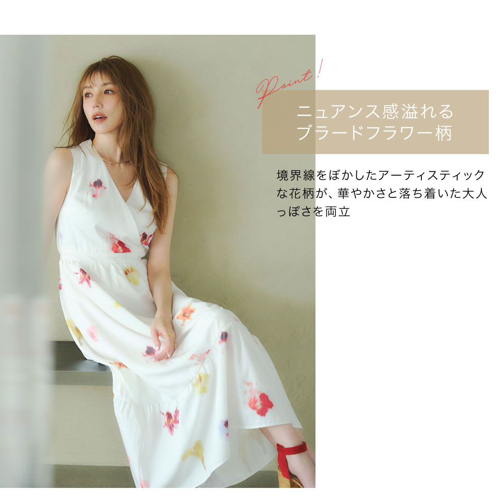 美香さん着用】ブラードフラワーカシュクールワンピース