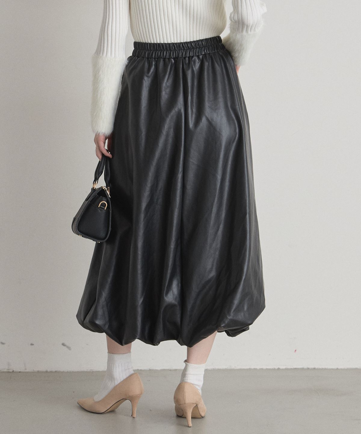 オフィシャルサイト限定】フェイクレザーバルーンスカート