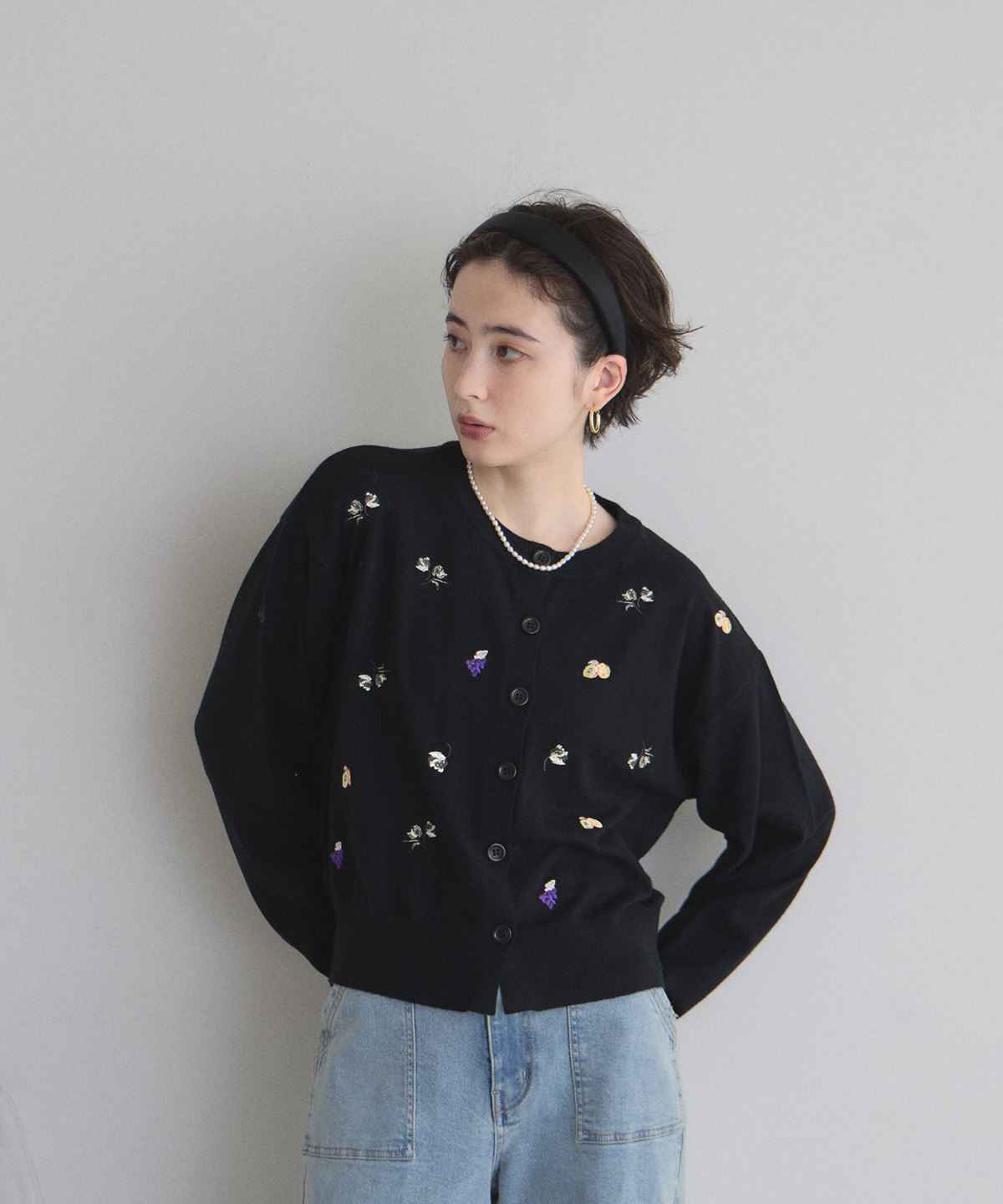 オフィシャルサイト限定】フラワーフルーツ刺繍カーディガン