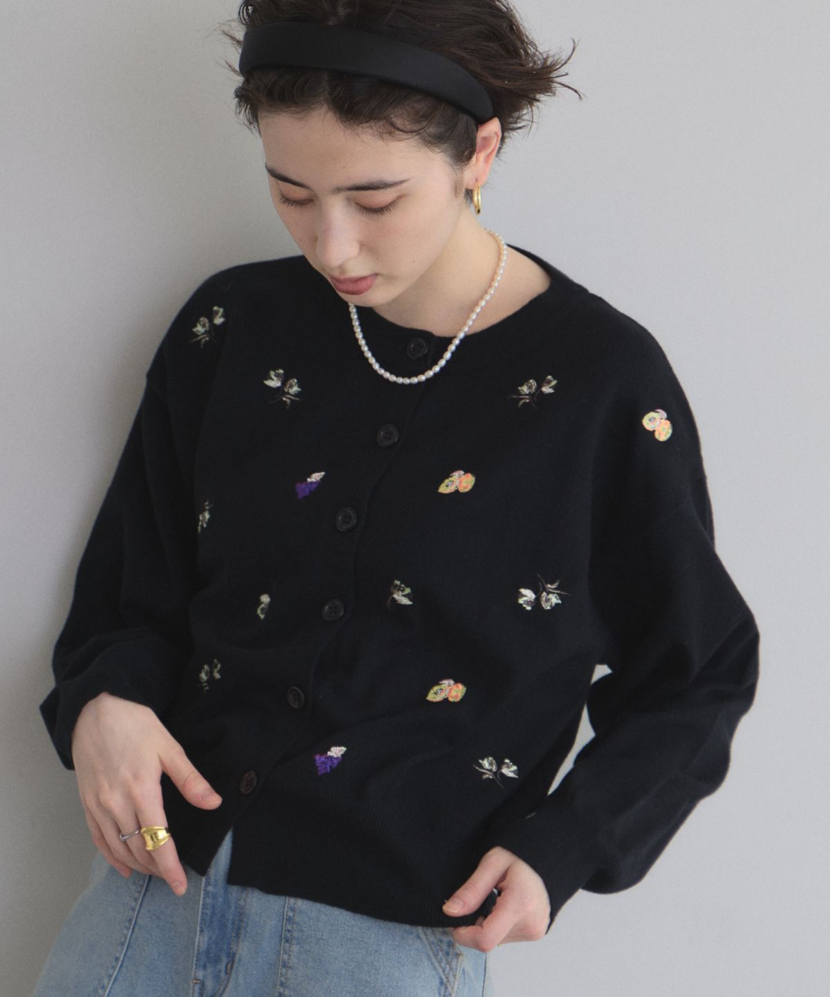 オフィシャルサイト限定】フラワーフルーツ刺繍カーディガン