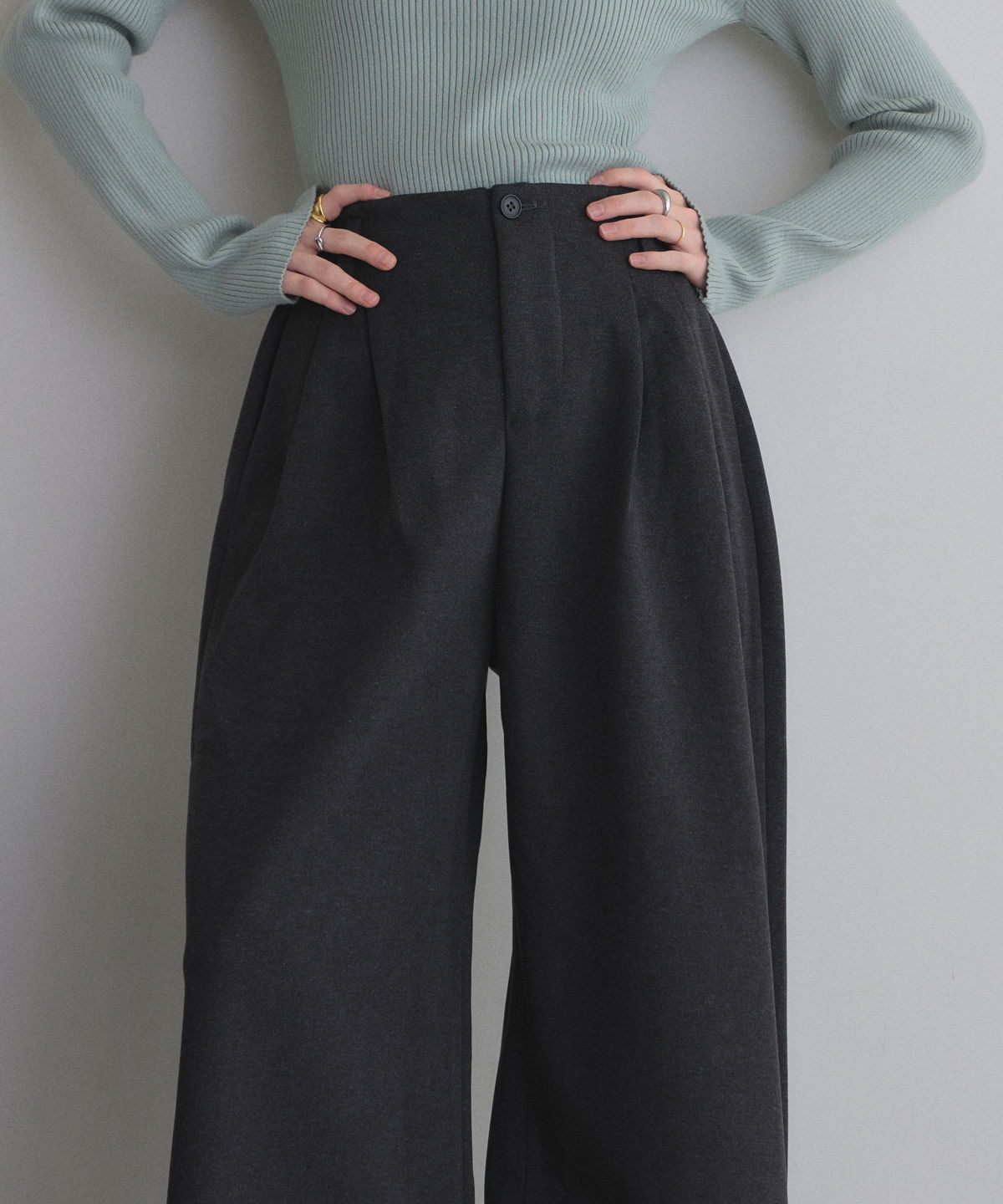 LIMITED EDITIONリミテッドエディション ストライブツータック オフィシャルサイト限定】ツータックワイドパンツ