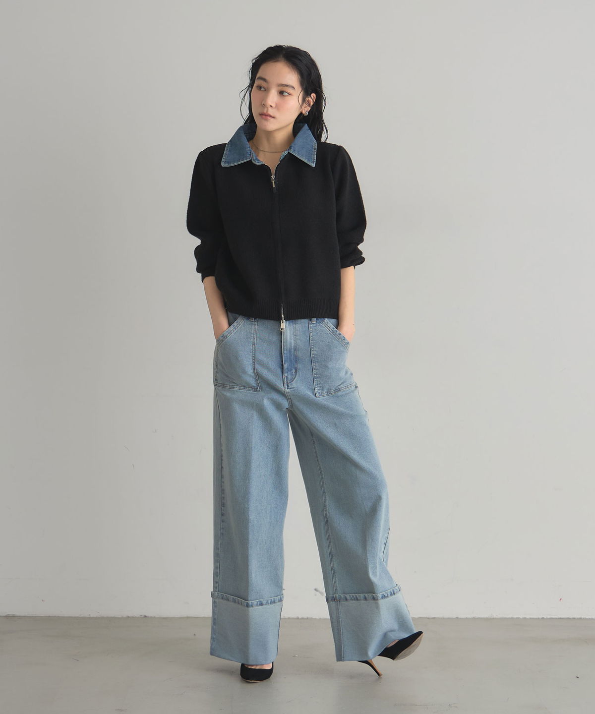 オフィシャルサイト限定】デニムニットWZIPカーディガン