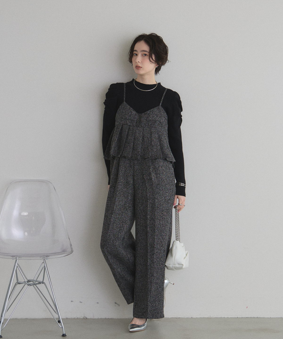 オフィシャルサイト限定】ツイードプリーツビスチェオールインワン