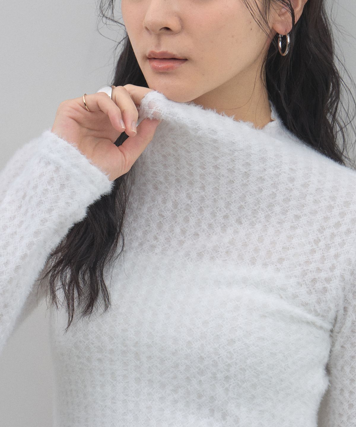 オフィシャルサイト限定】スクエアジャガードペプラムトップス