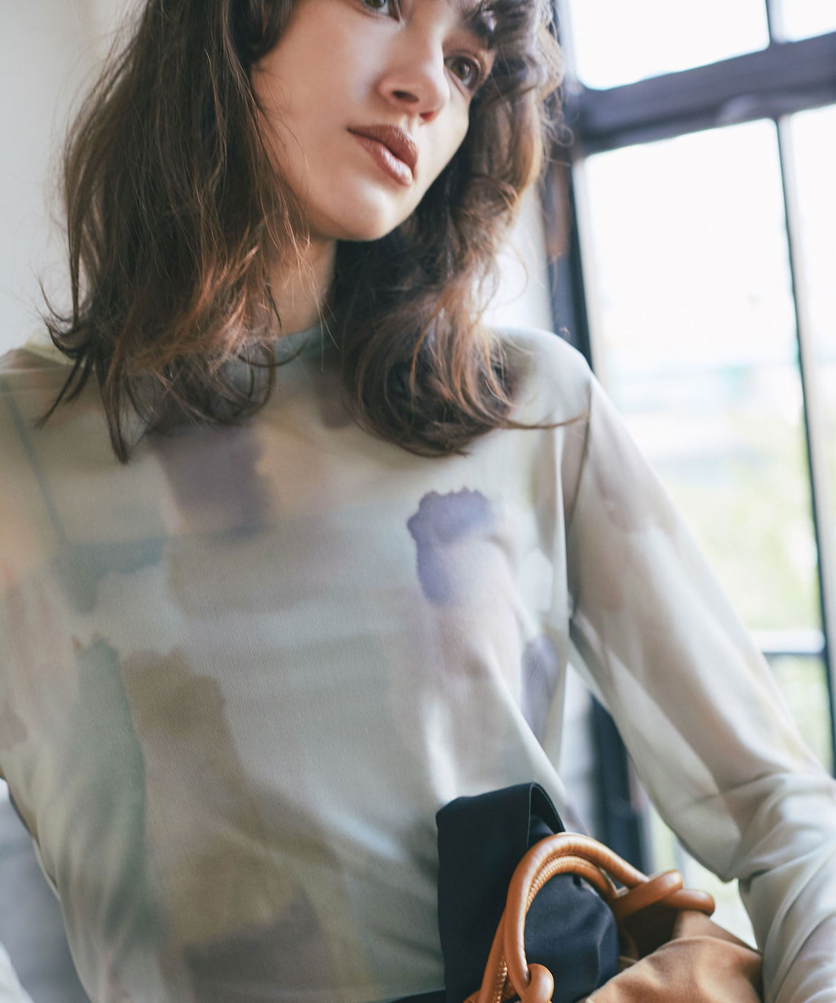 ARVELLIA】WATERCOLOR ART SHEER TOPS