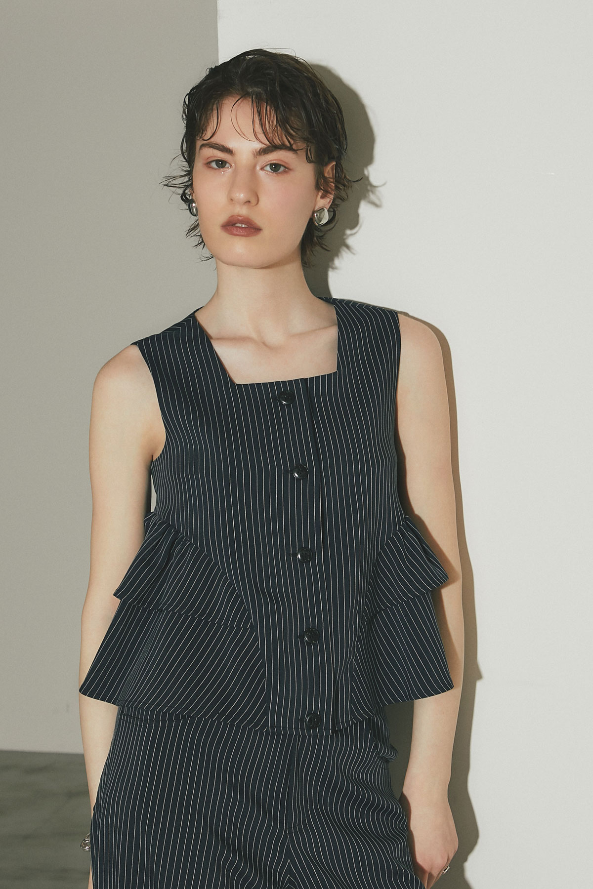 ビジュー付きスウェットチュニック